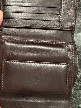 Fendi Brown Leather Trifold Wallet - Classic Card & Coin Organizer